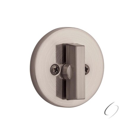 Kwikset One Sided Turn Round Deadbolt with 2-3/8 Latch and SCS Strike with New Chassis Satin Nickel Finish 663RDT-15V1